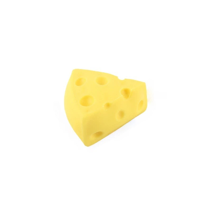 cheese squishy, Yellow cheese-shaped object on a white background